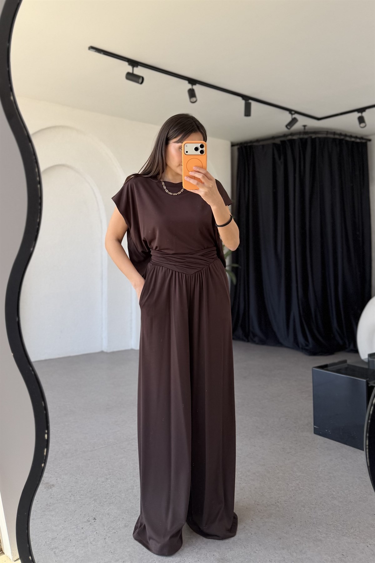 Lovisa  Acı Kahve Bel Detaylı Salaş Takım