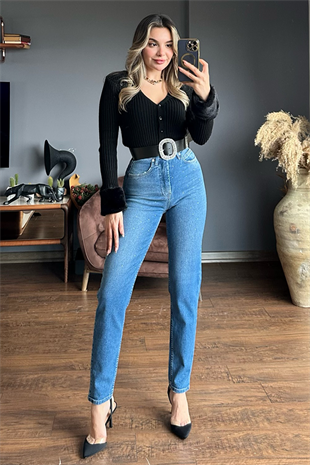 Lower taş detaylı mom fit