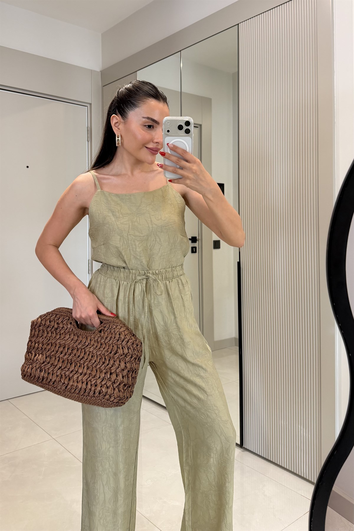 Luanna Kahve Hasır El Çantası