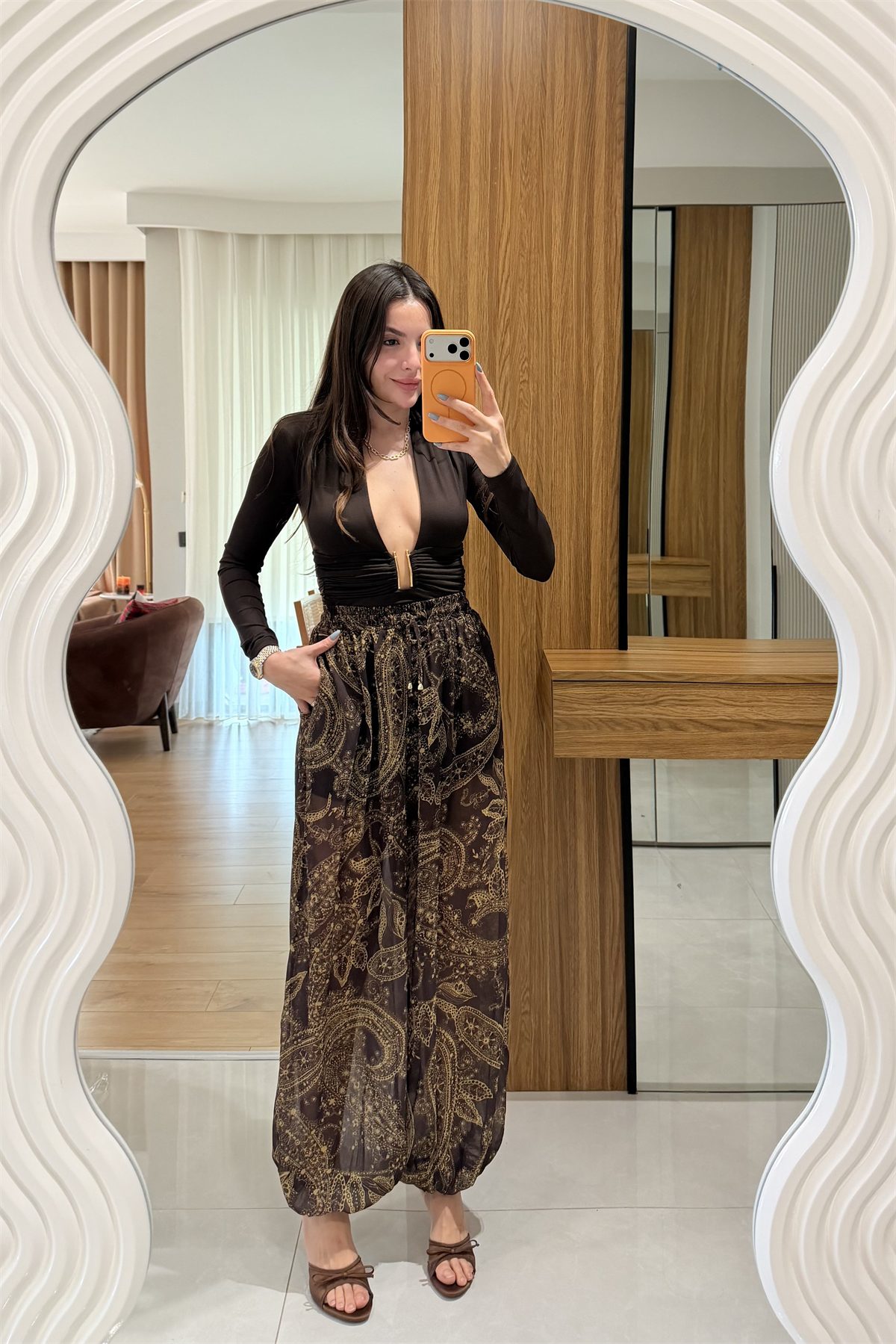 Lucille Şifon İçi Şortlu Şalvar Pantolon