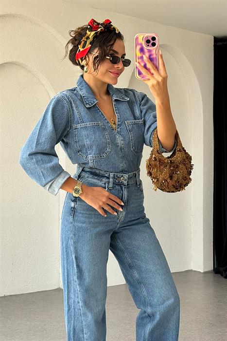 Lucre V yaka Denim Gömlek