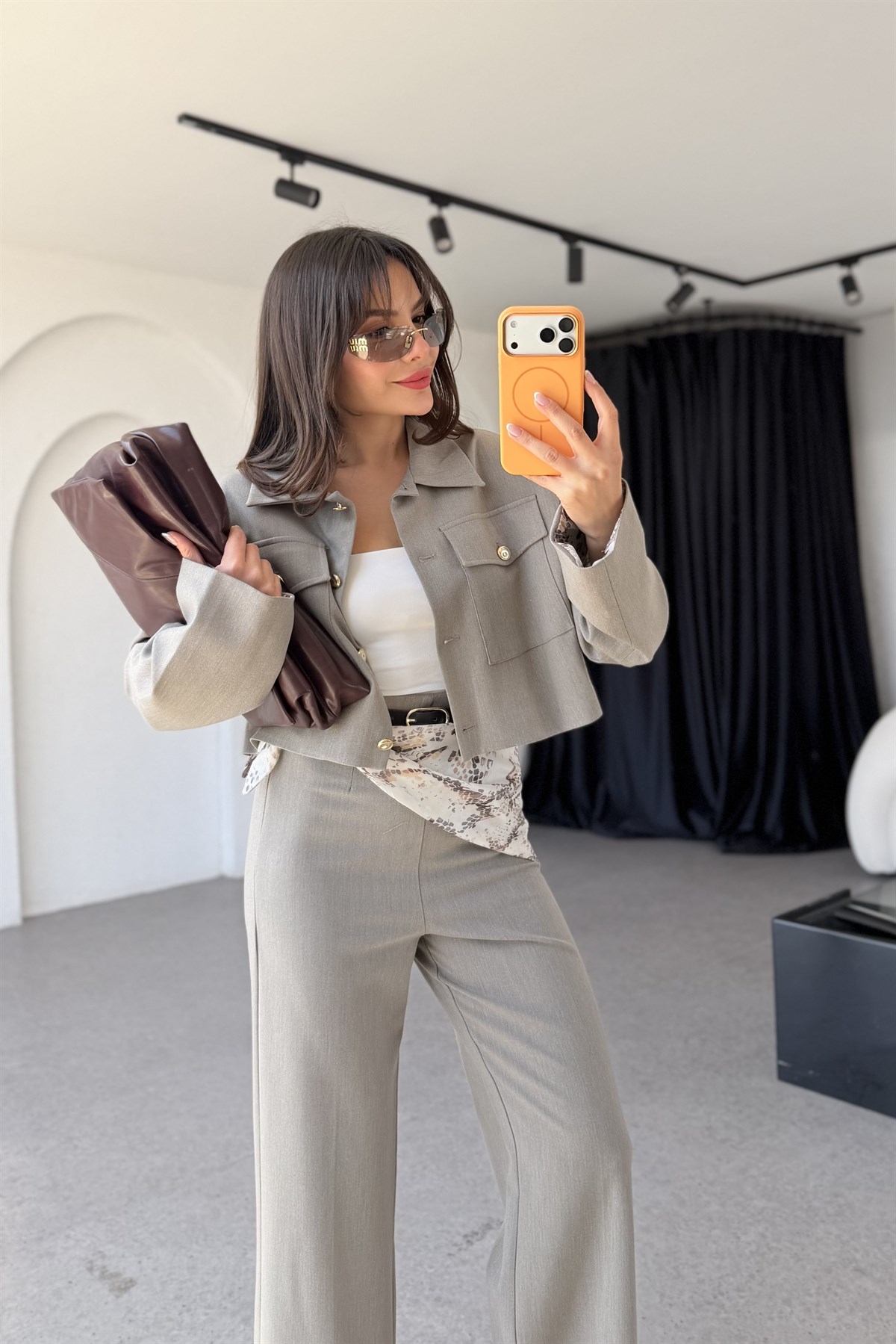 Lumera Gri Vatkalı Astarlı Ceket