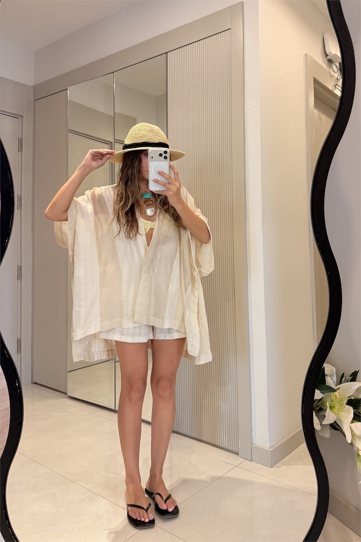 Lunara Taş Kimono Şort Takım