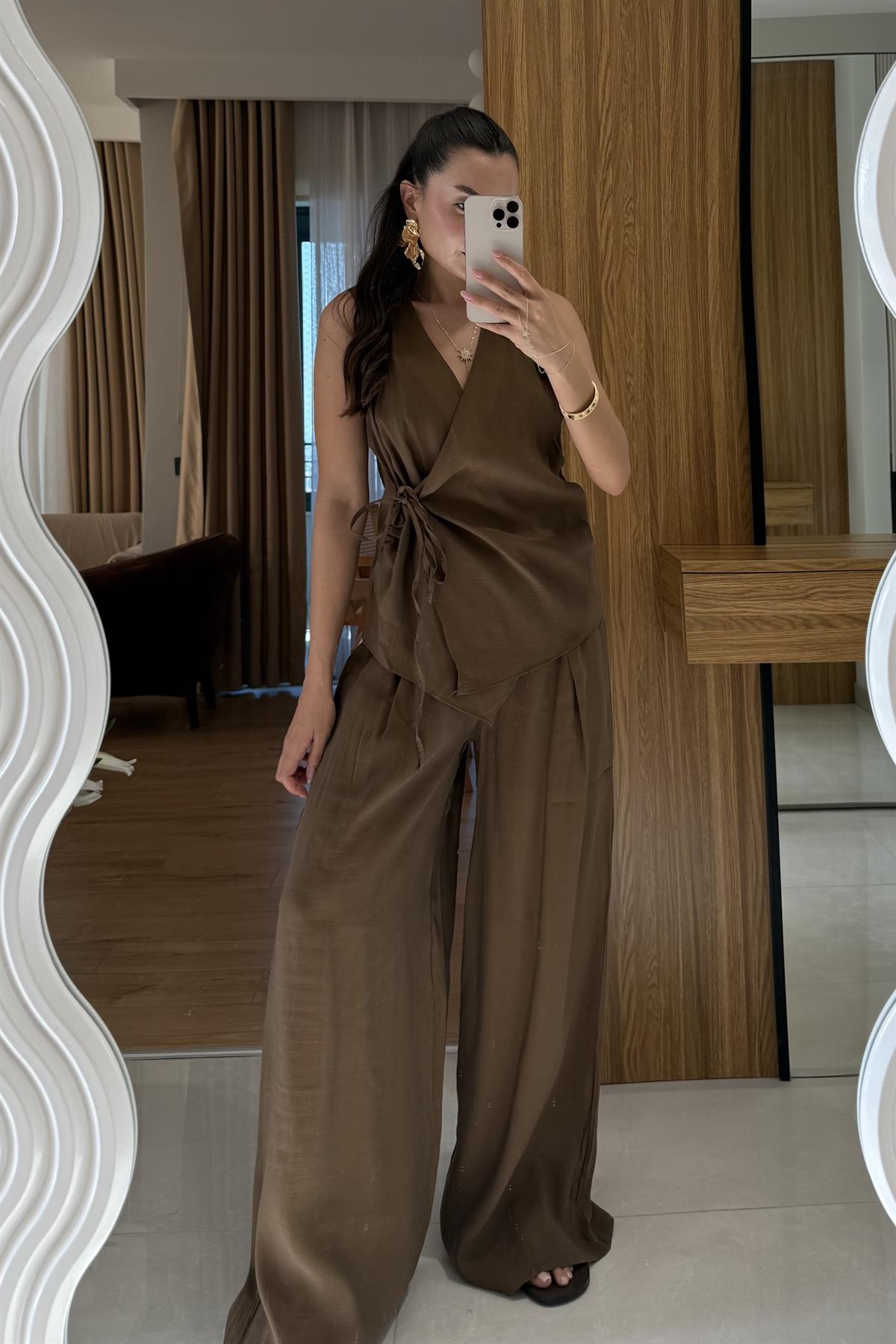 Lunea Kahve Bağlamalı Tensel Takım