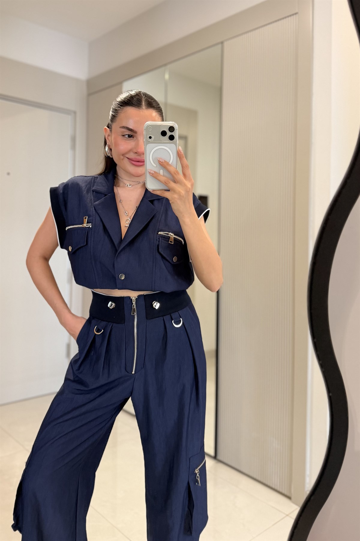 Lunella Lacivert Tasarım Premium Takım