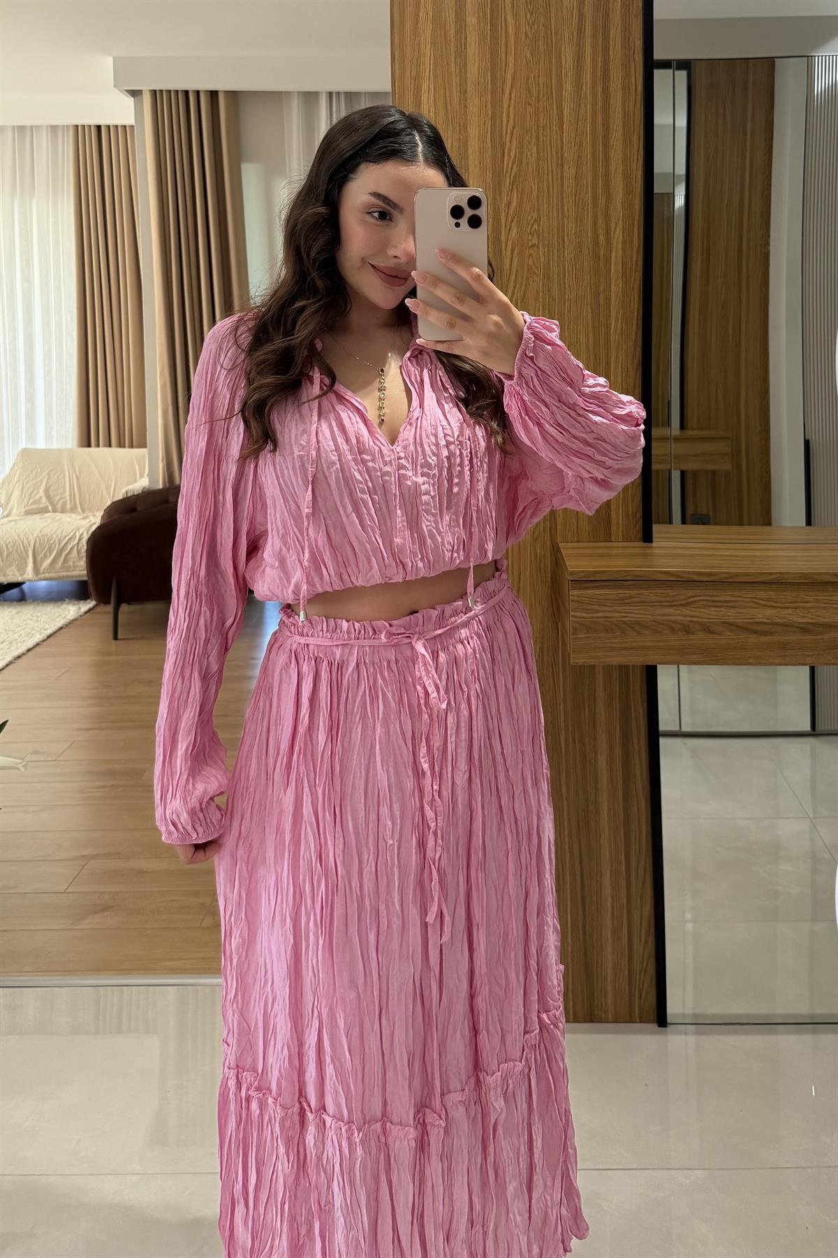 Lunira Pembe Kraş İkili Takım