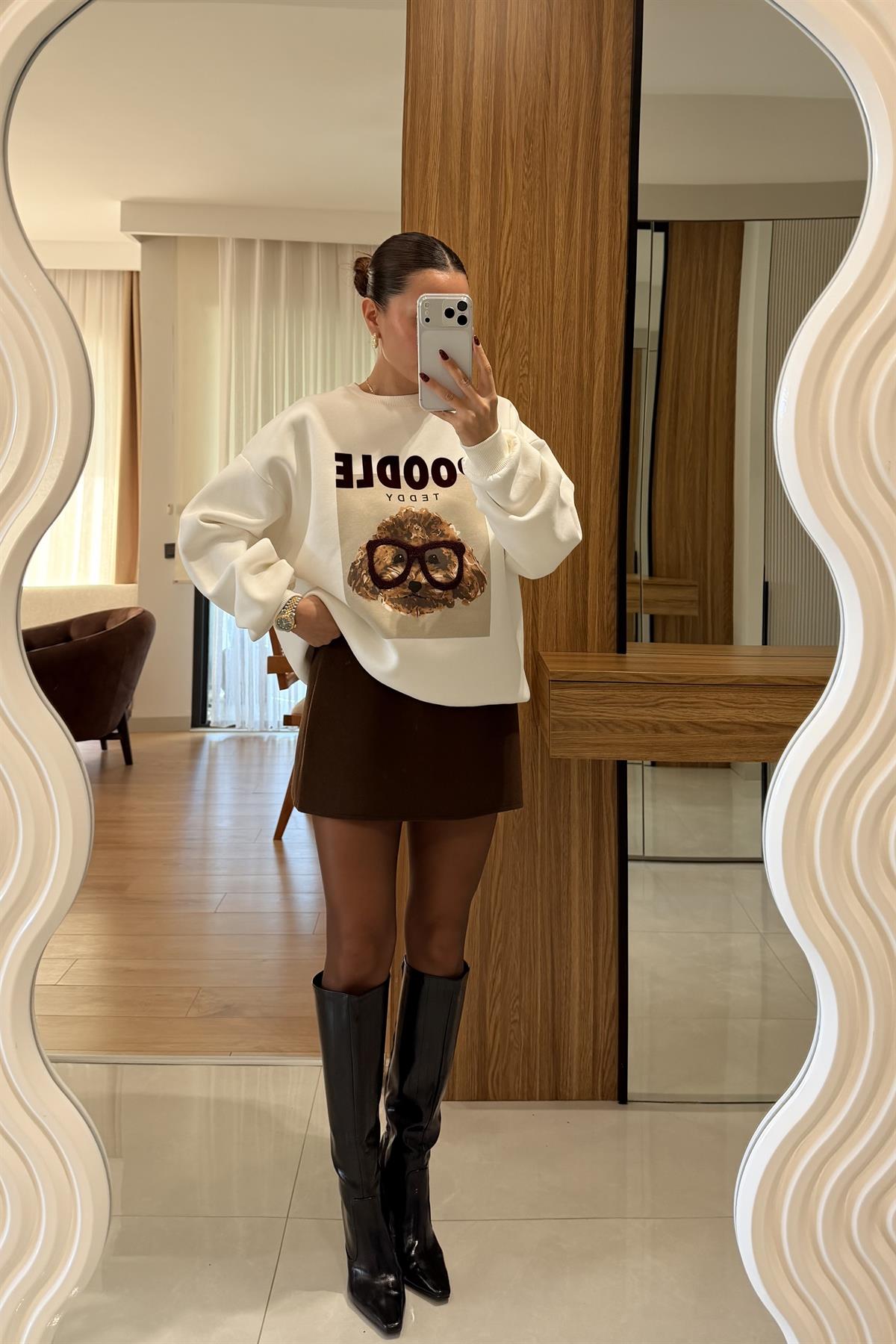 Lupin Kahve Kaşe Çan Etek