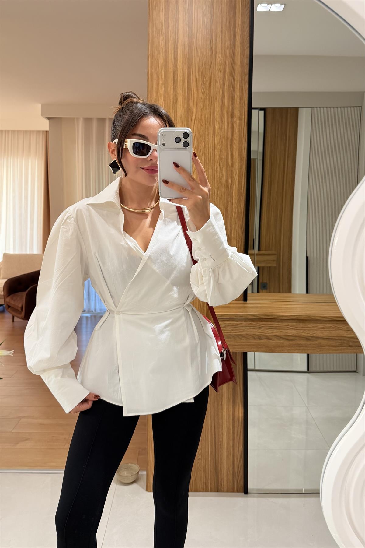 Luxic Beyaz Premium Poplin Gömlek