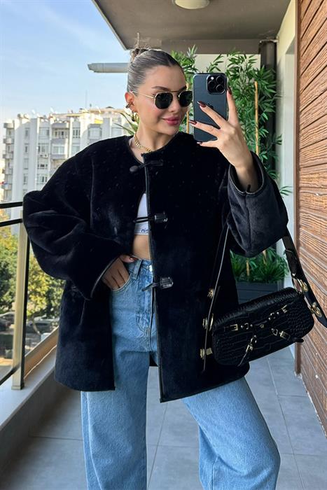Luxury Tasarım Siyah Kürk