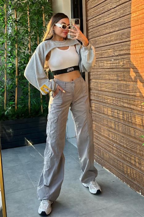 Luxy Jogger Kargo Pantolon - Gri