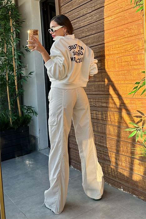 Luxy Jogger Kargo Pantolon - Krem