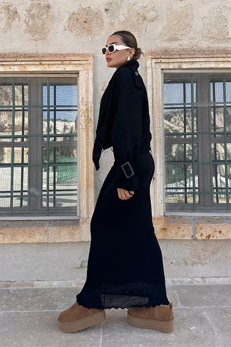 Mabel İç Astarlı Siyah Etek