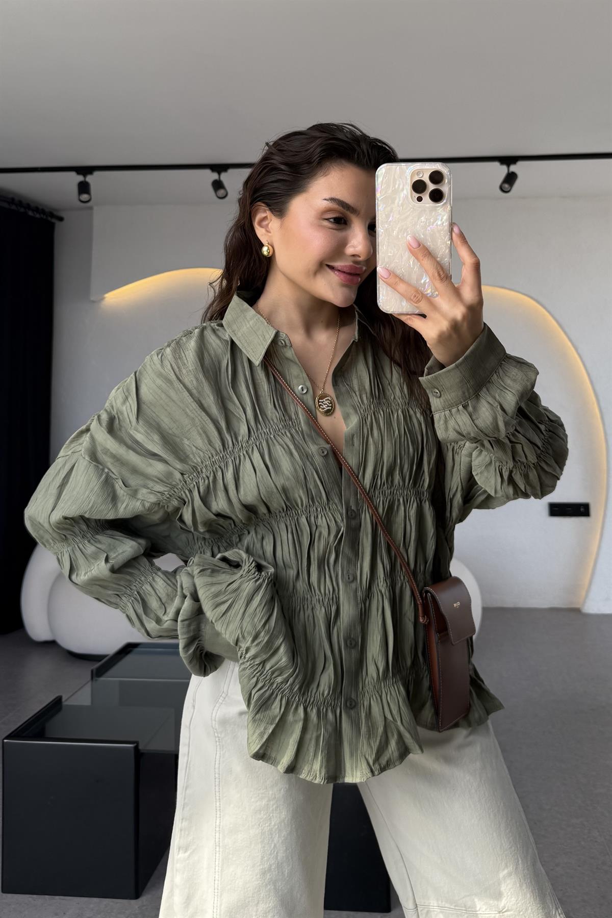 Macros Haki Gipeli Gömlek