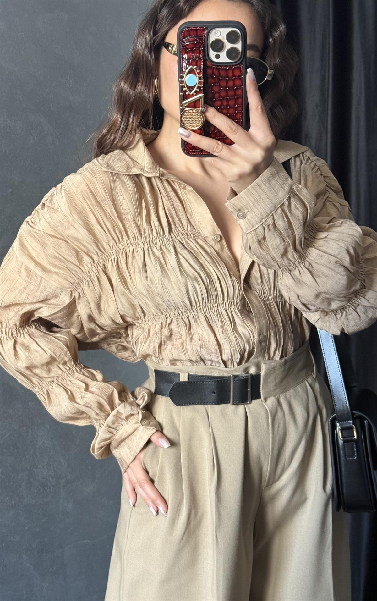 Macros Sütlü Kahve Gipeli Gömlek