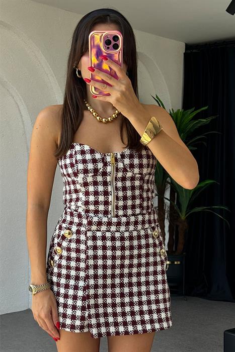 Maddox Fermuarlı Tüvit Crop