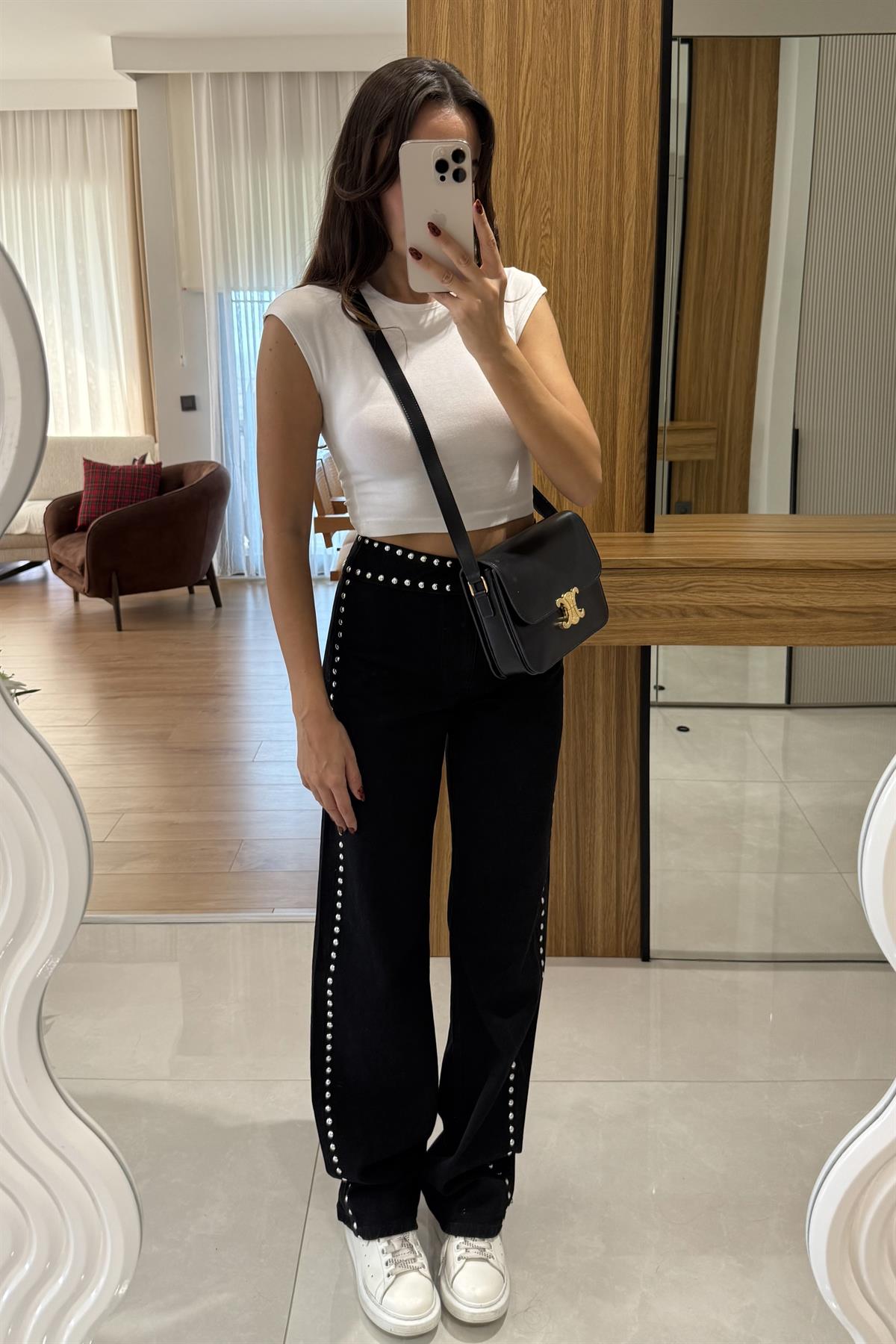 Maggie Siyah Zımba Detaylı Jean