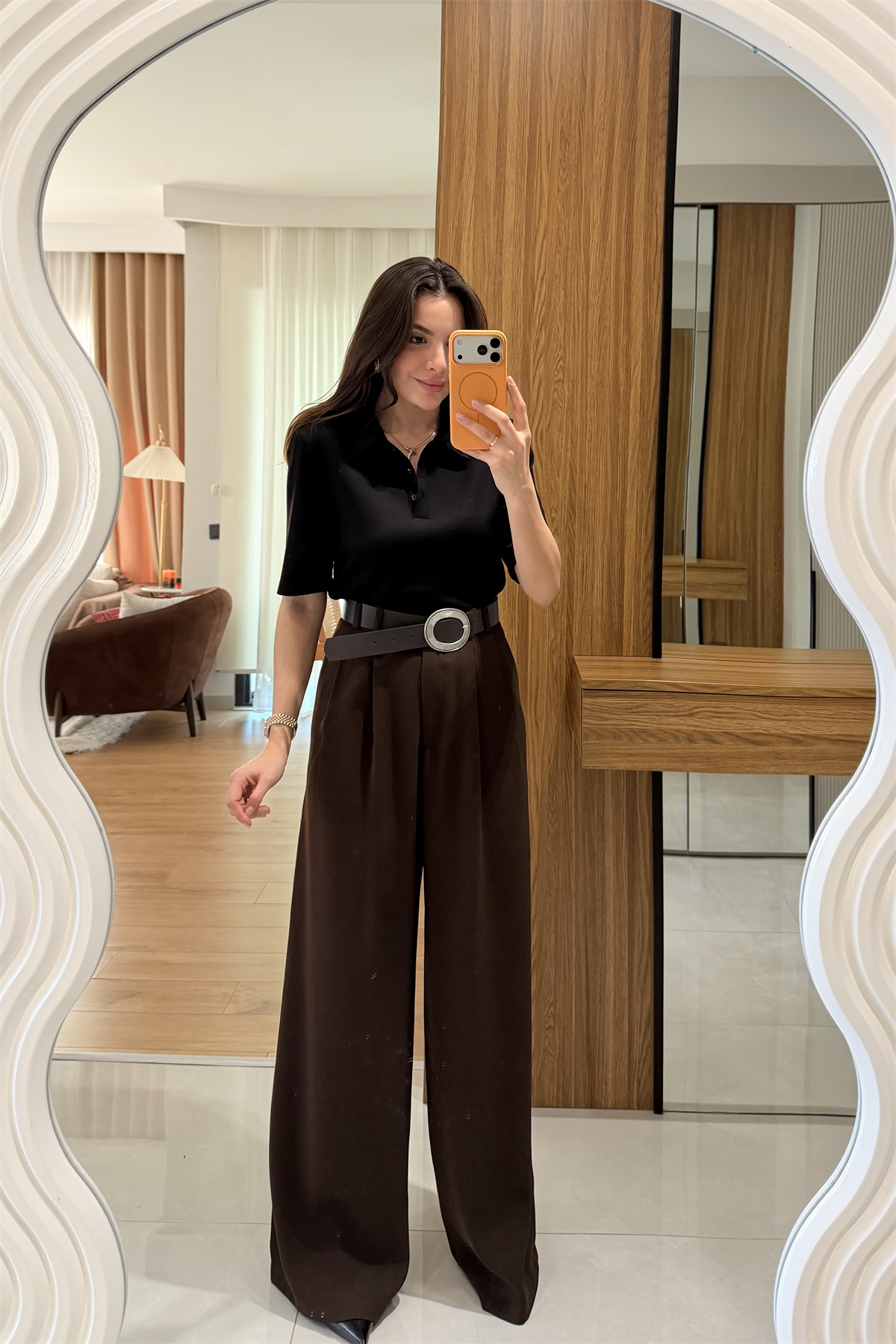 Mairin Siyah Vatkalı Polo Yaka Tshirt