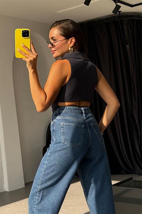 Maisie Keten Bağlamalı Yelek-Lacivert