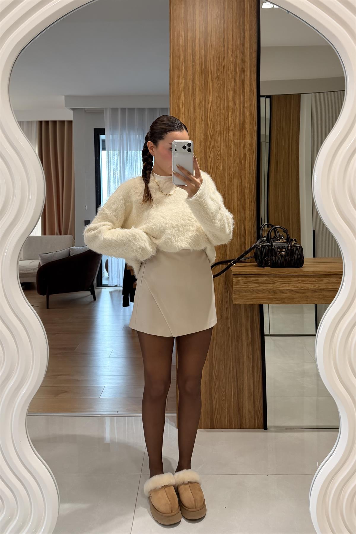 Majid Bej Asimetrik Şort Etek