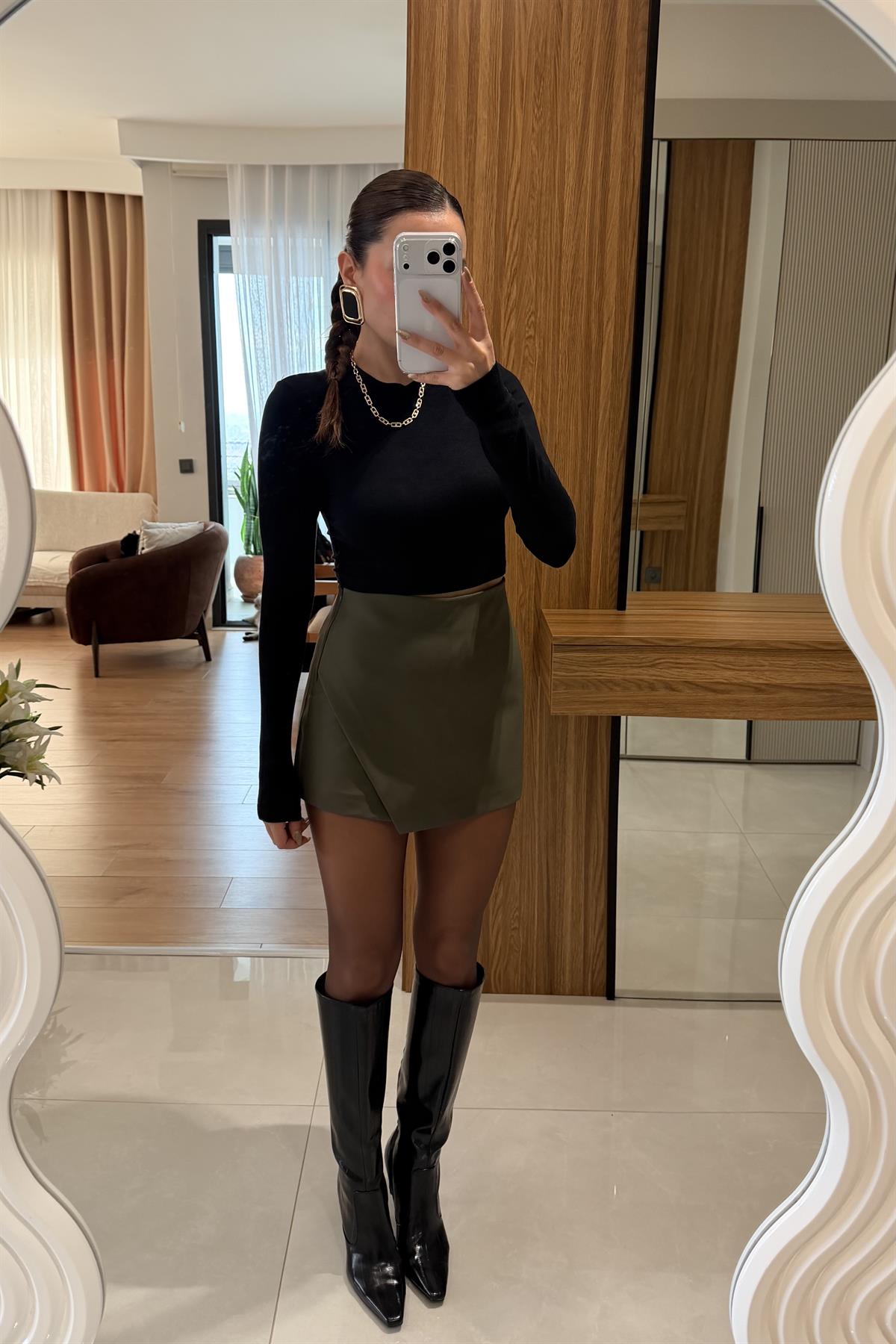 Majid Haki Asimetrik Şort Etek