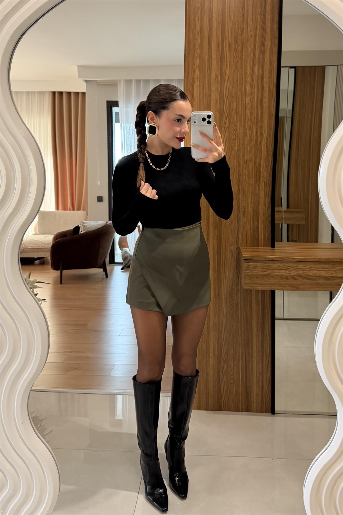 Majid Haki Asimetrik Şort Etek