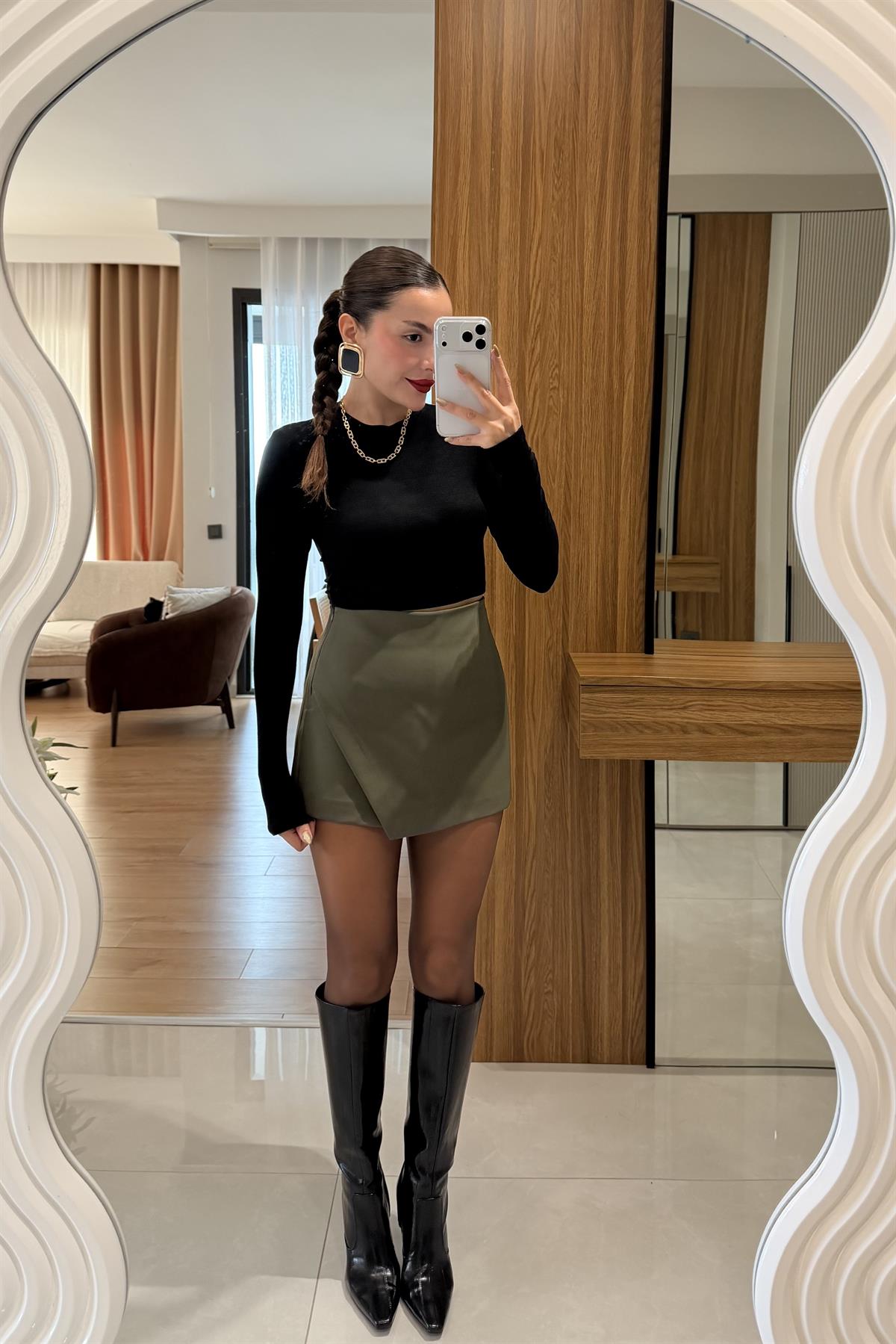 Majid Haki Asimetrik Şort Etek