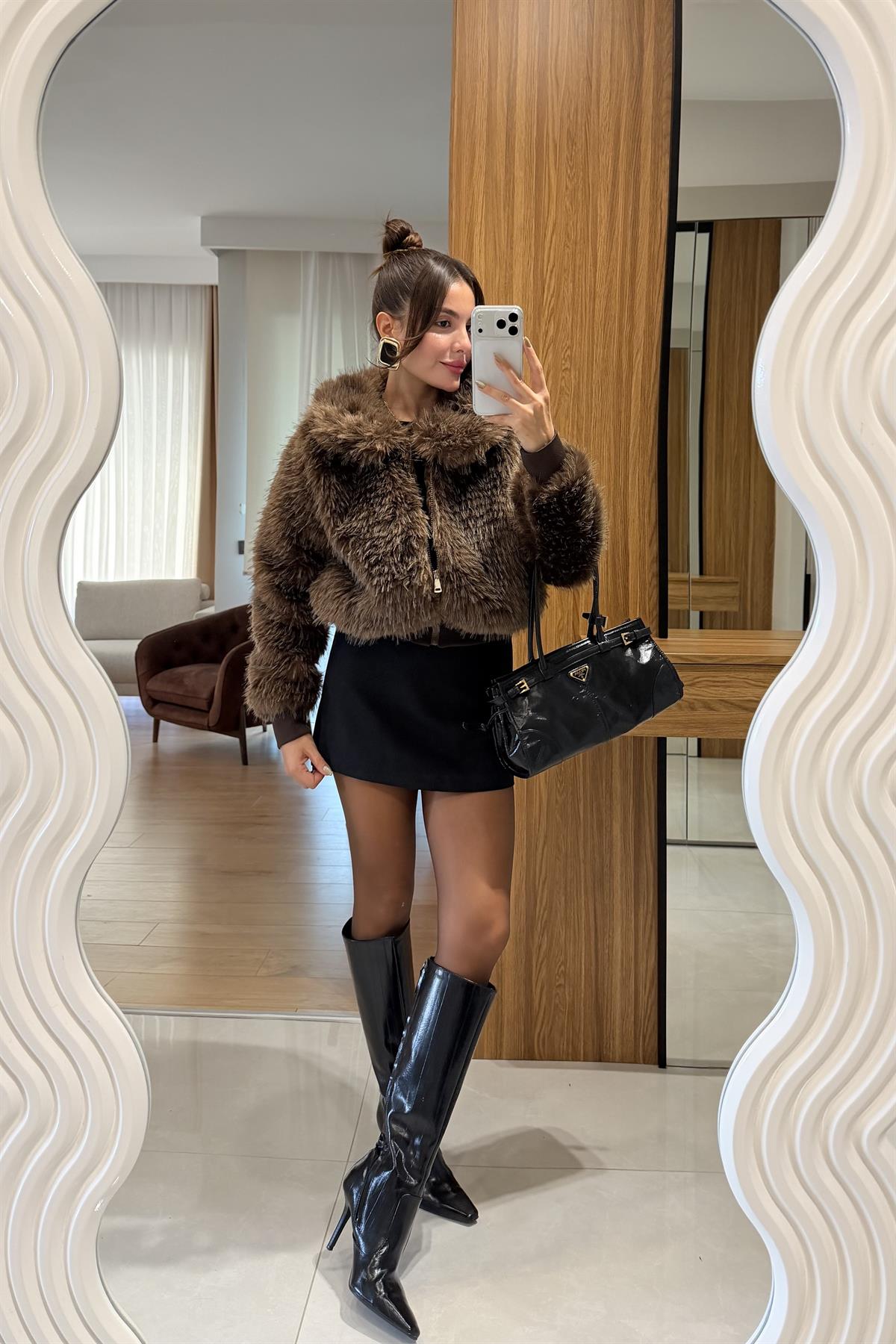 Marabelle Kahve Bomber Kürk 