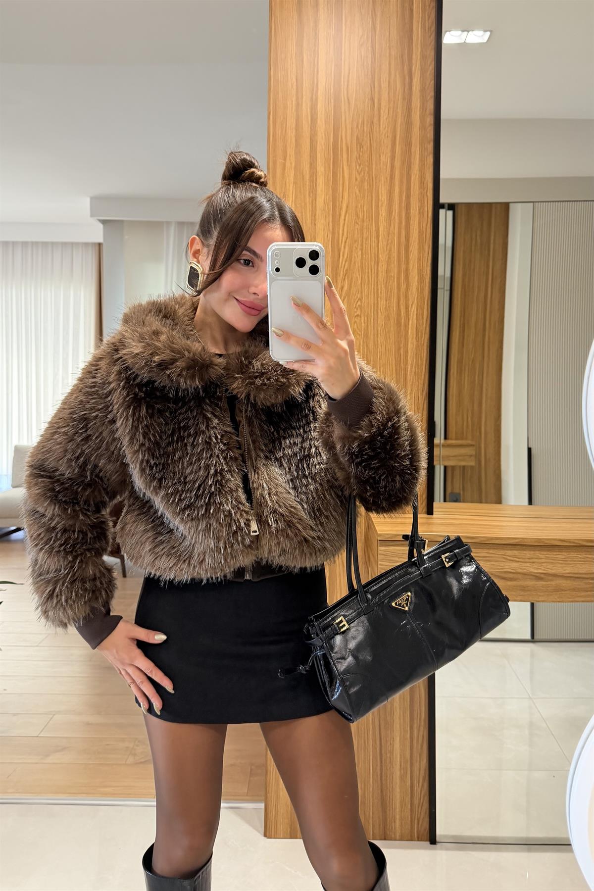 Marabelle Kahve Bomber Kürk 