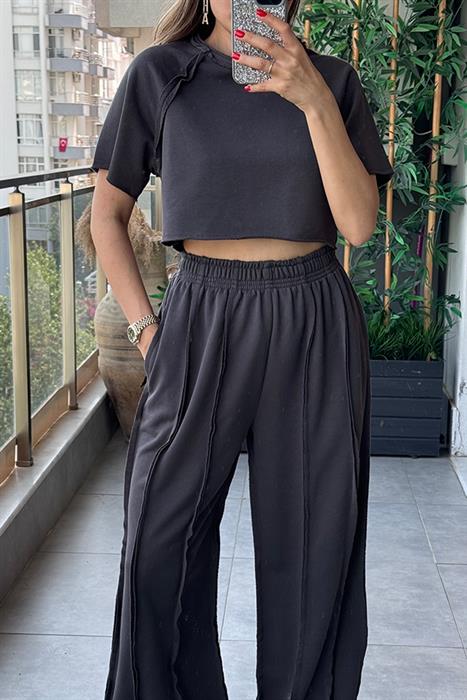 Marby Ters Dikiş Detaylı Takım - Füme