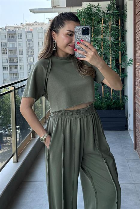Marby Ters Dikiş Detaylı Takım - Haki