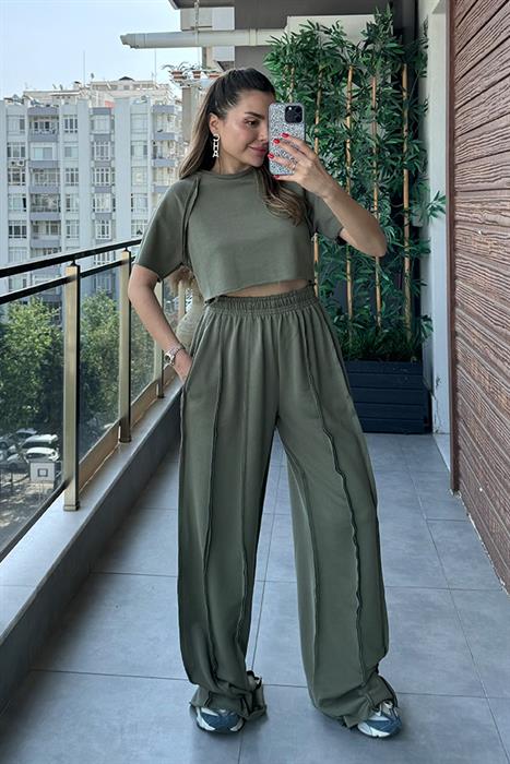 Marby Ters Dikiş Detaylı Takım - Haki