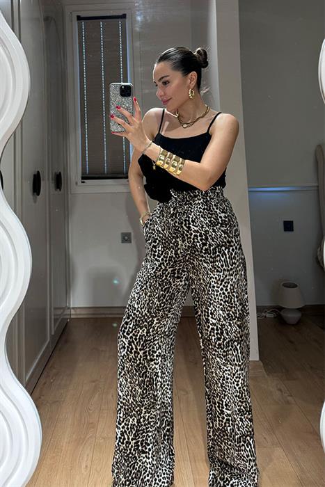 Margo Kahverengi Leopar Desen Pantolon