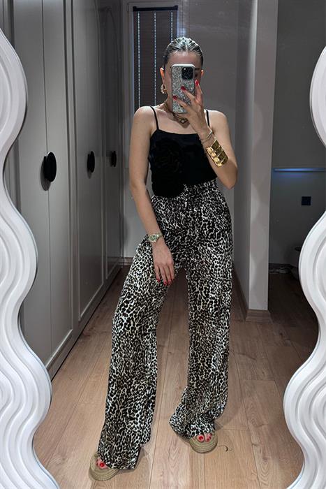 Margo Kahverengi Leopar Desen Pantolon