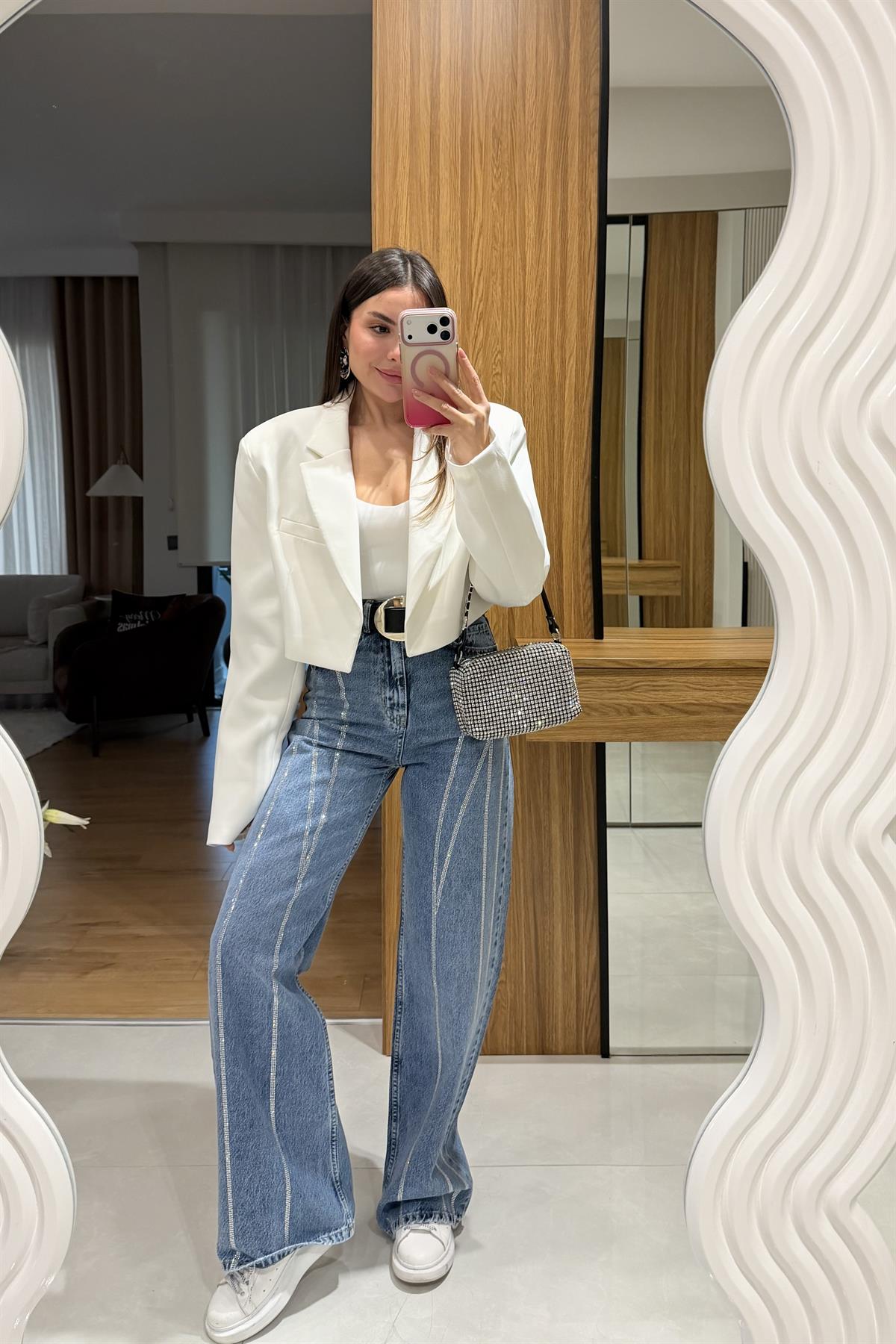 Maria Midblue Full Taşlı Palazzo Jean