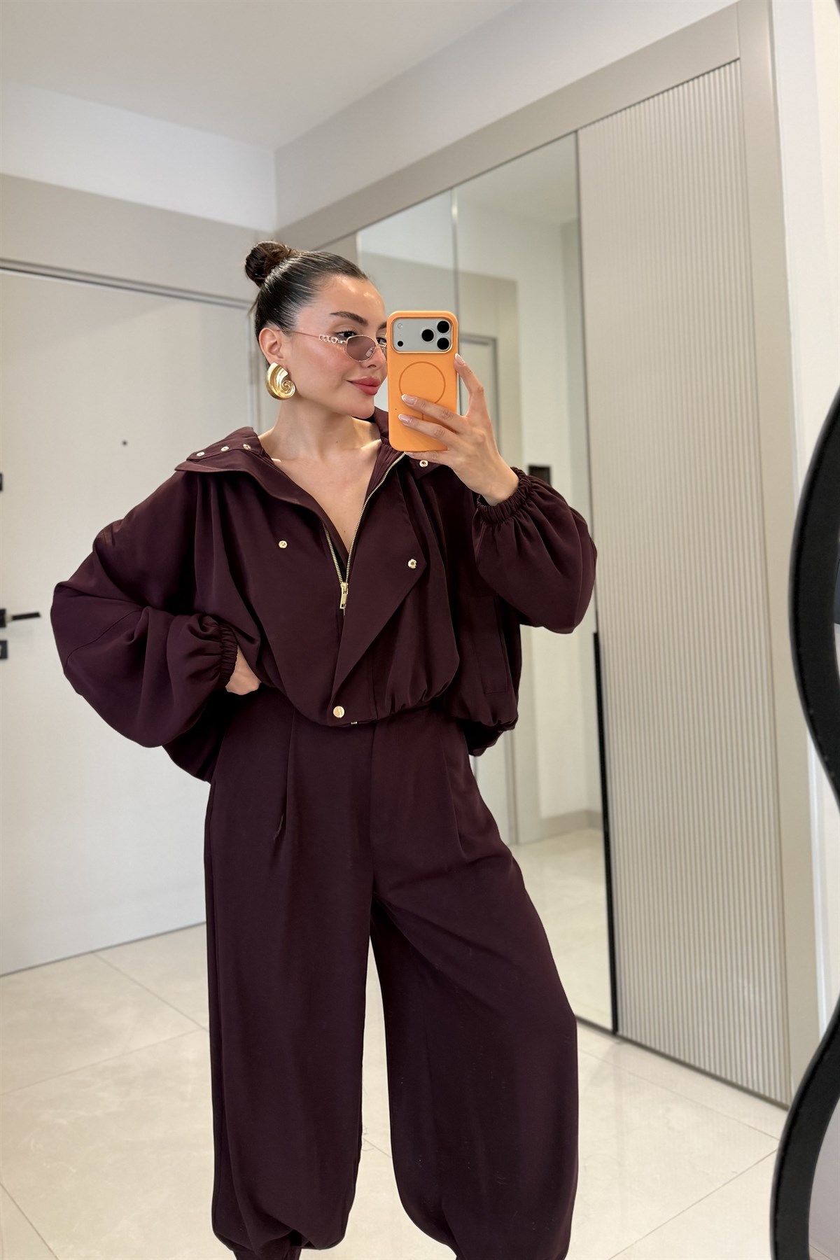 Marlena Bordo Bomber Ceket Pantolon Premium Takım