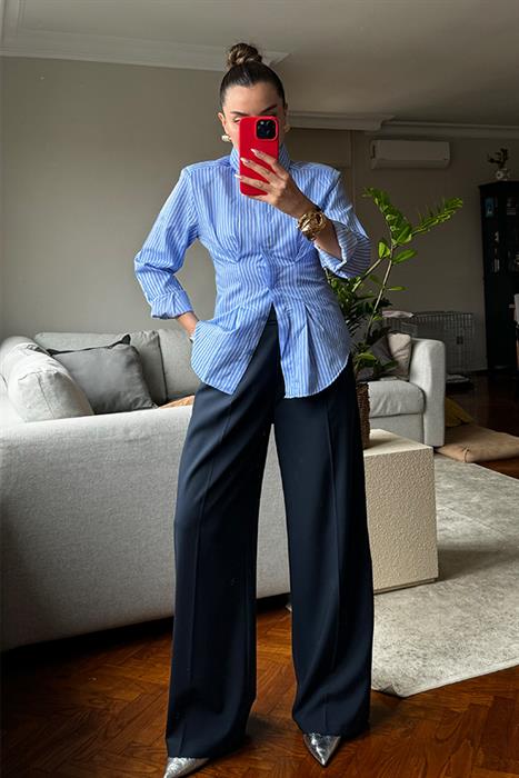 Marque Belden Oturtmalı Çizgili Gömlek