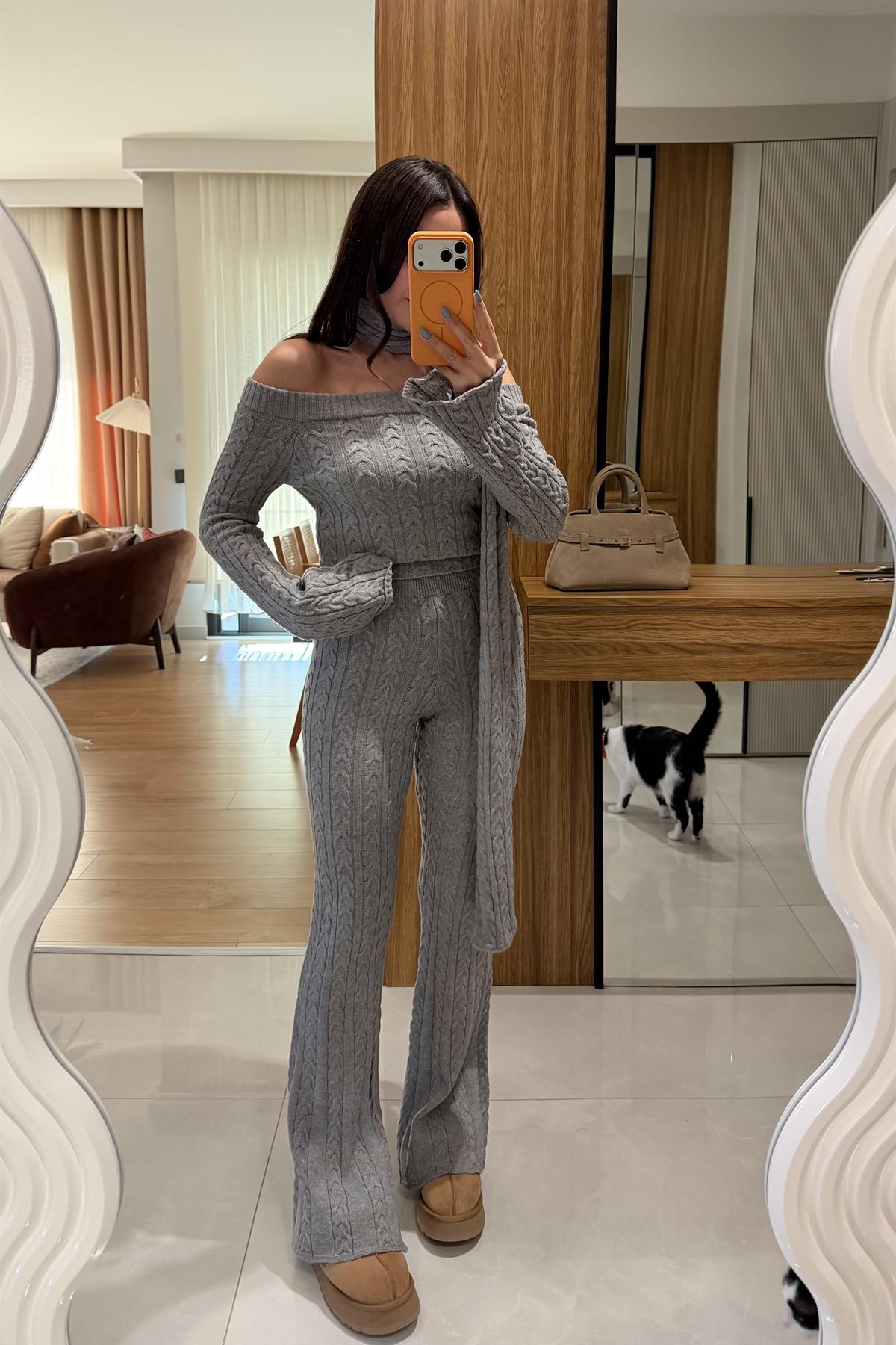 Marsilya Gri Üçlü Triko Takım
