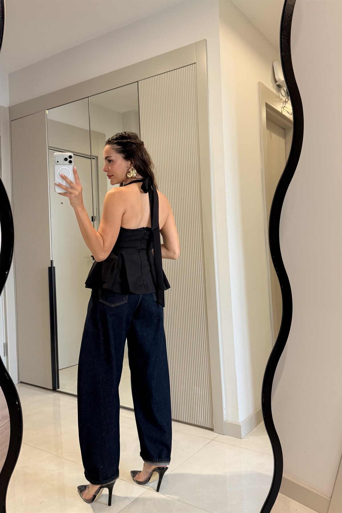 Masie Lacivert Baggy Jean