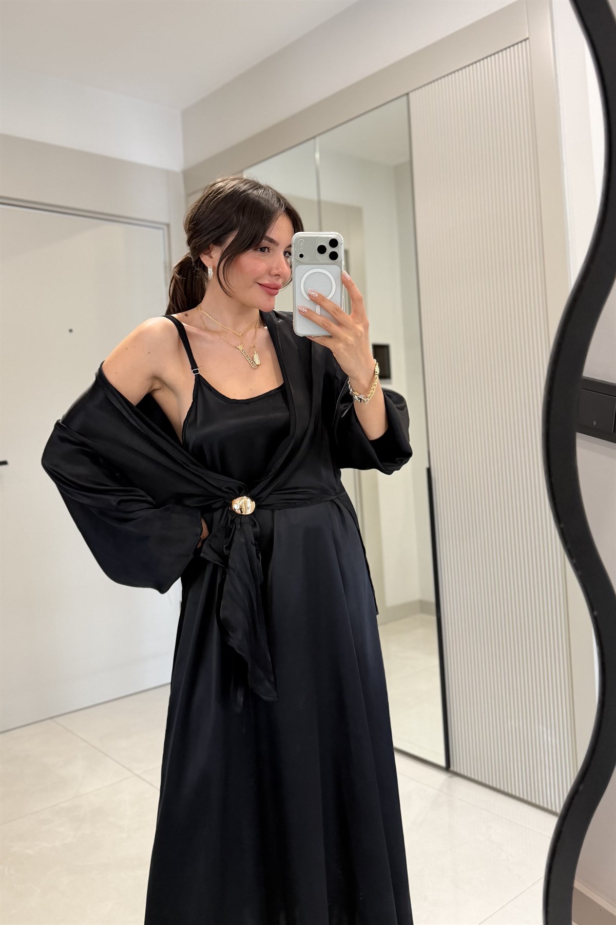 Mathilda Siyah Elbise Gömlek Takım