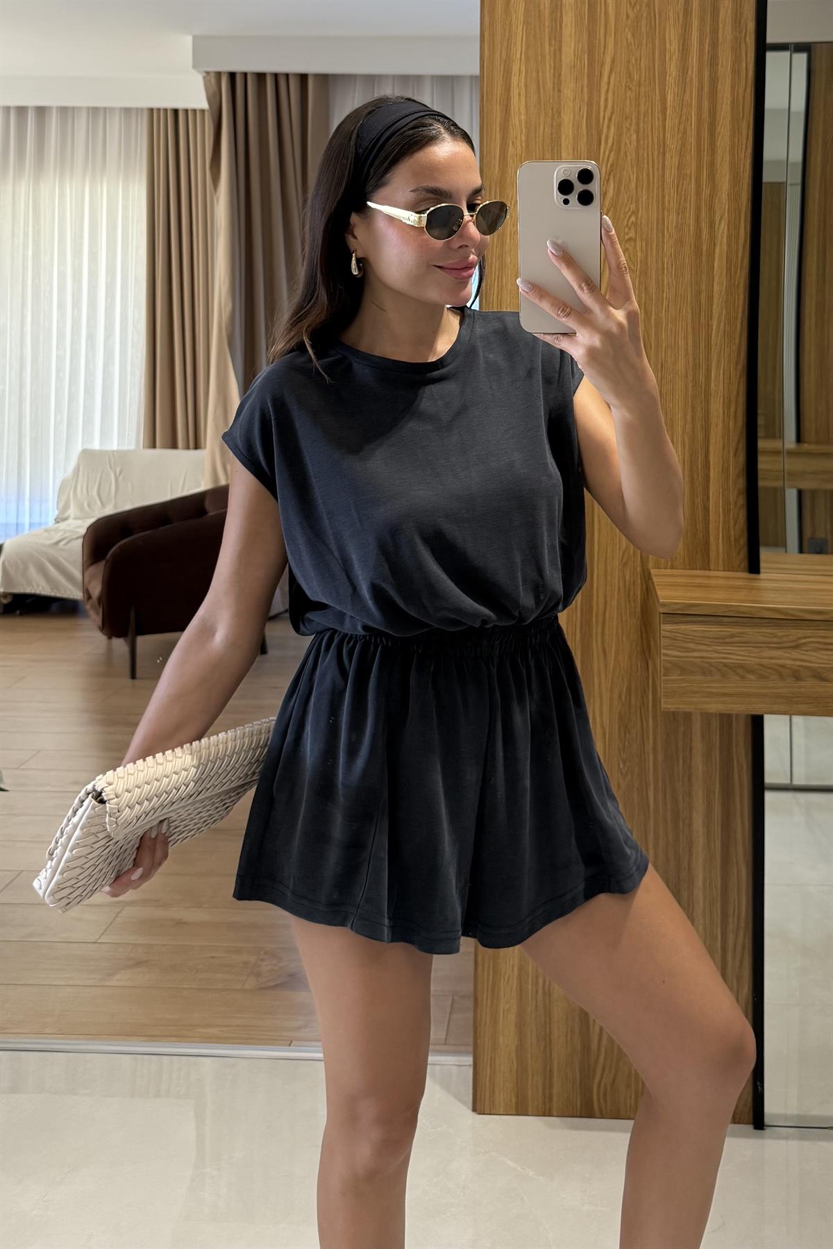 Maude Antrasit Modal Beli Lastikli Tulum