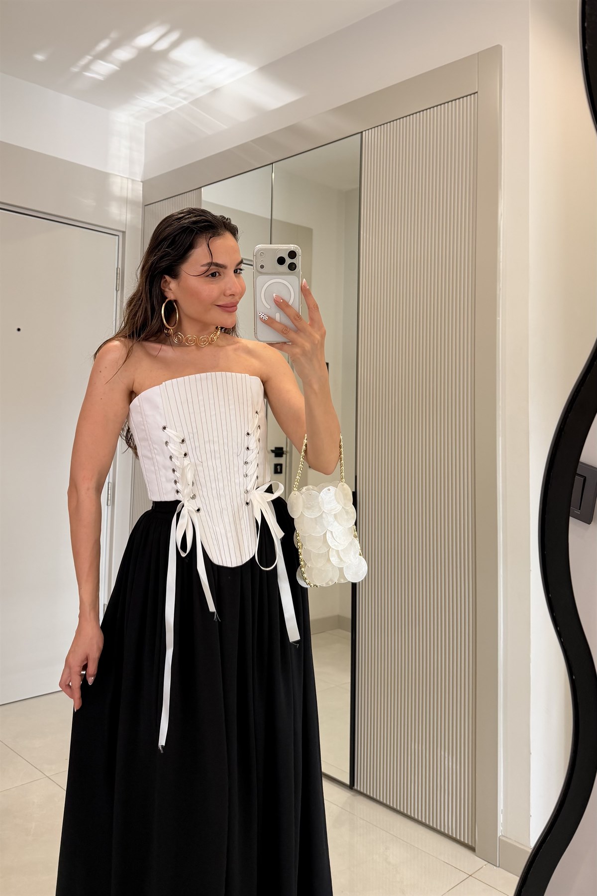 Medusa Beyaz Korse Büstiyer 