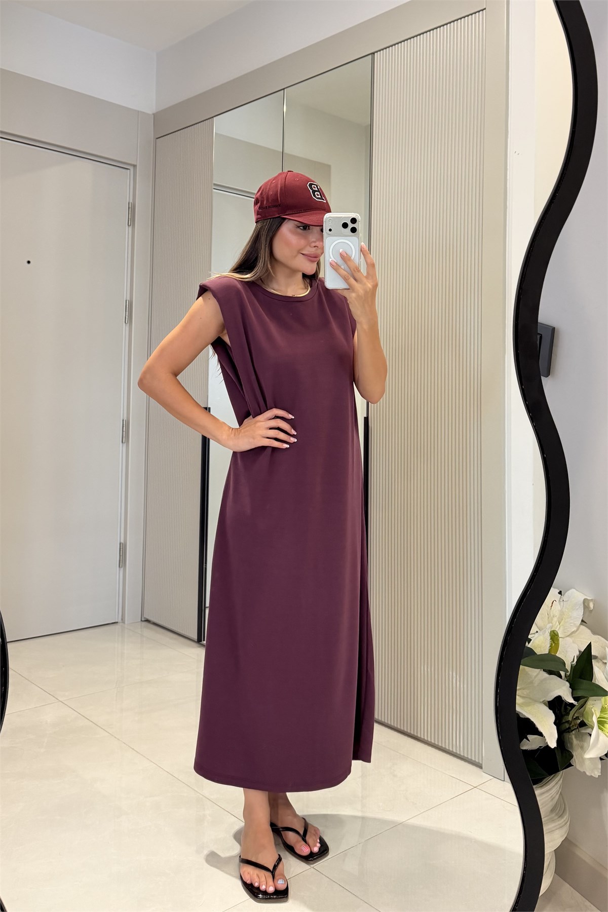 Meira Mürdüm Modal Pike Vatkalı Elbise