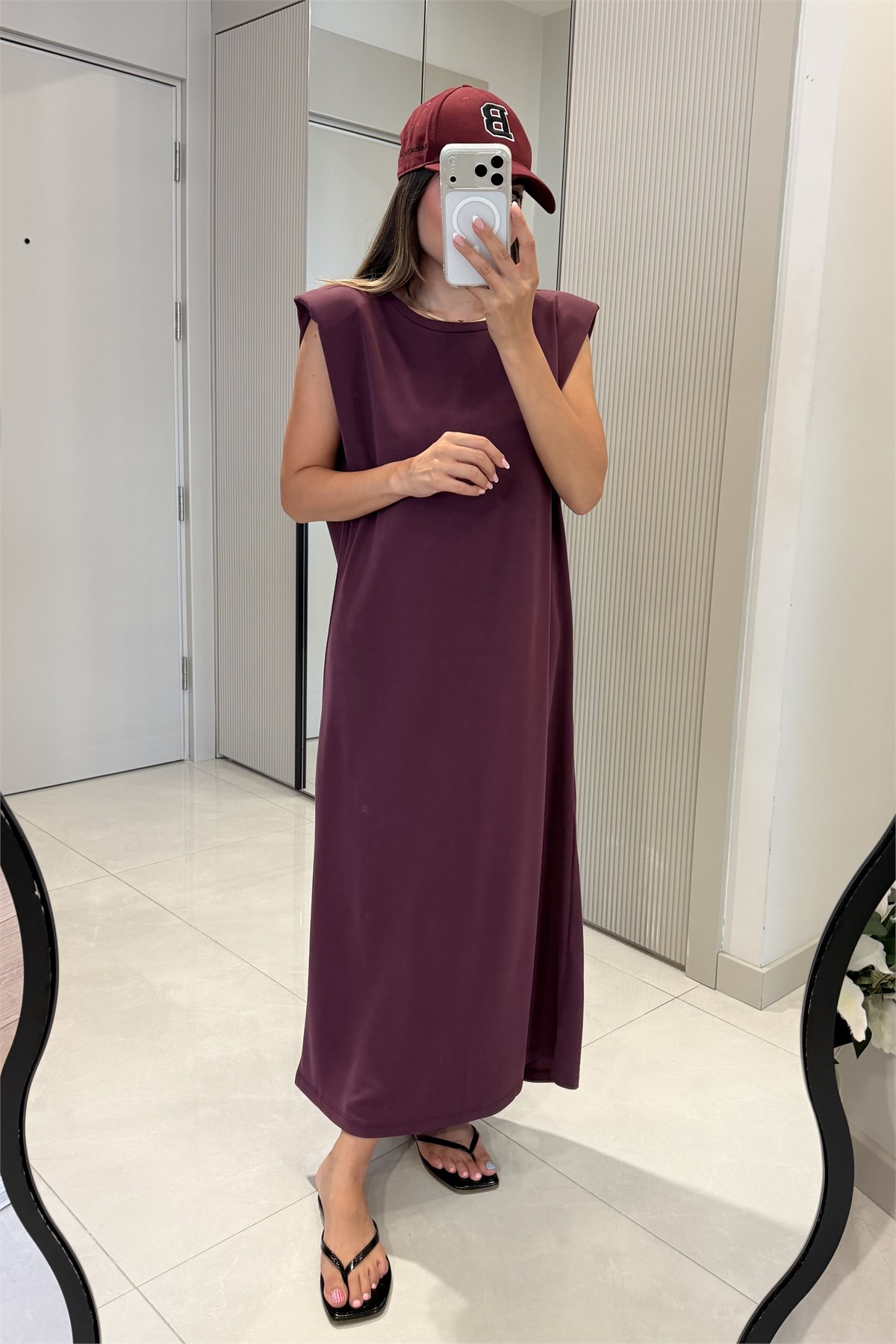 Meira Mürdüm Modal Pike Vatkalı Elbise