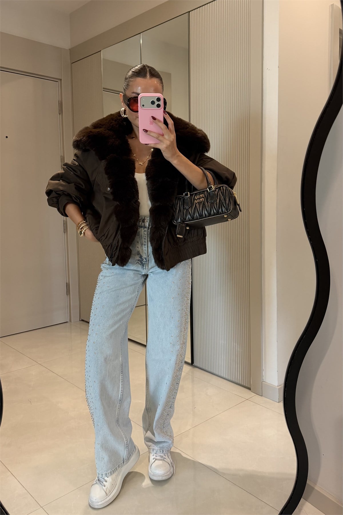 Melania Kahve Kürk Detaylı Premium Lüks Mont