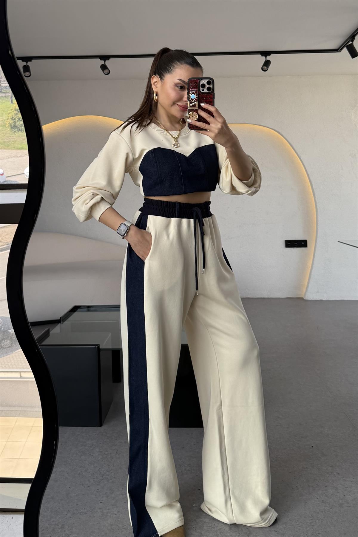 Mertex Denim Detaylı Pantolon 