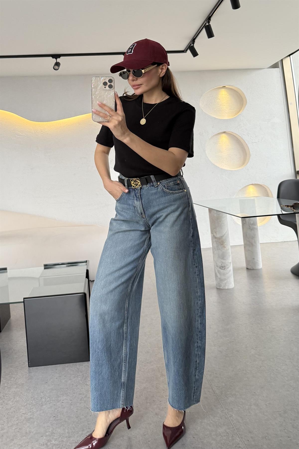 Miami Slouchy Altı Kesik Jean