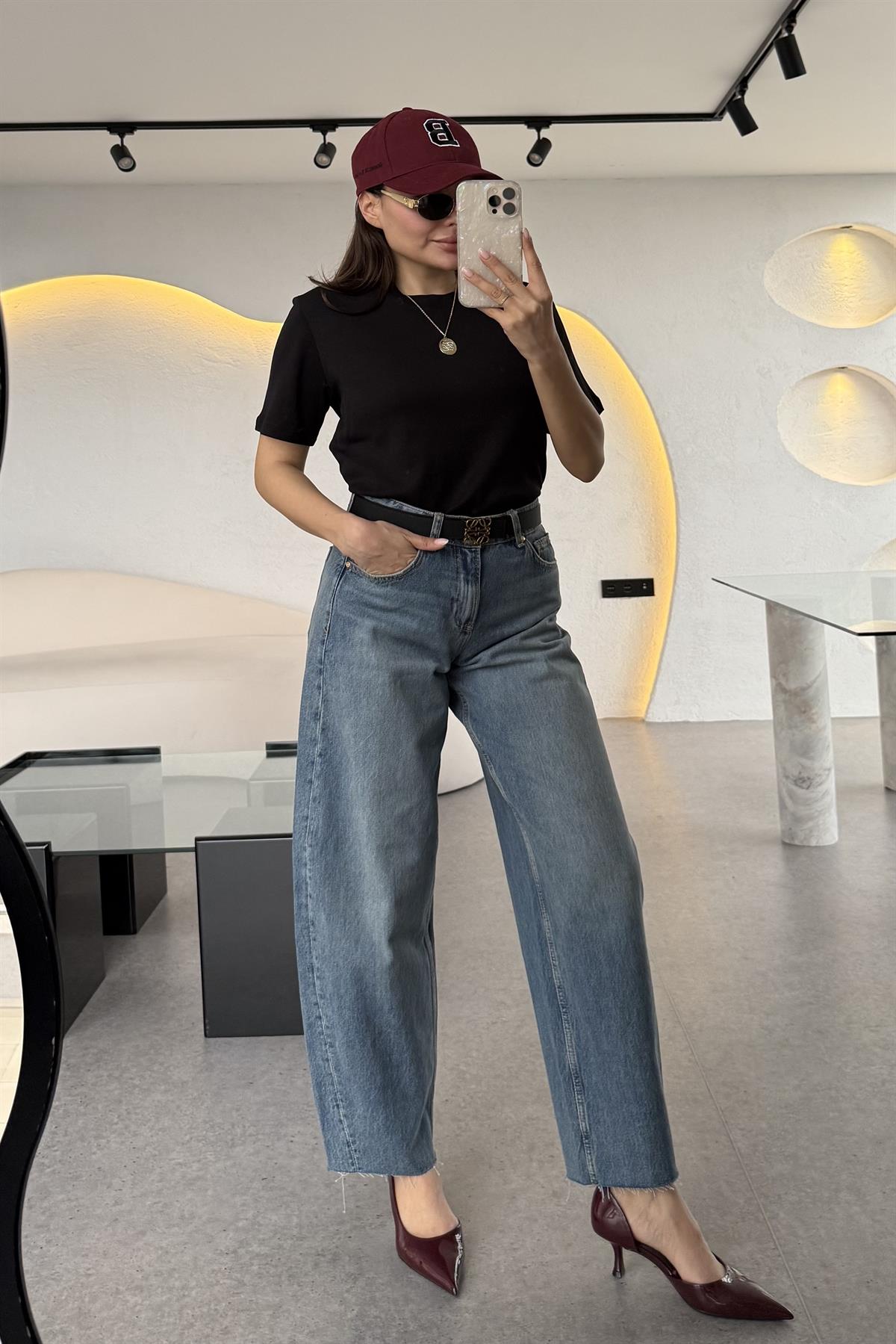 Miami Slouchy Altı Kesik Jean