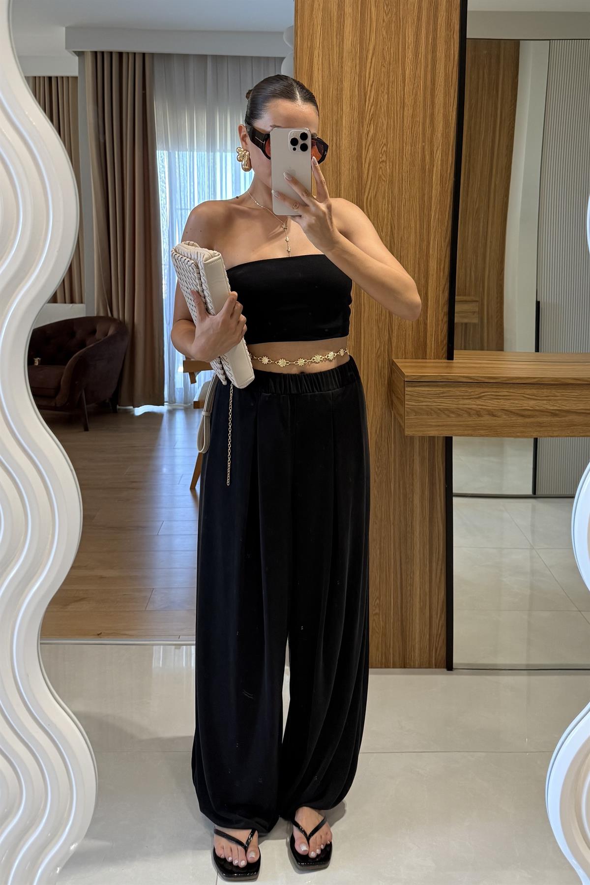 Miele Siyah Şalvar Modal Pantolon