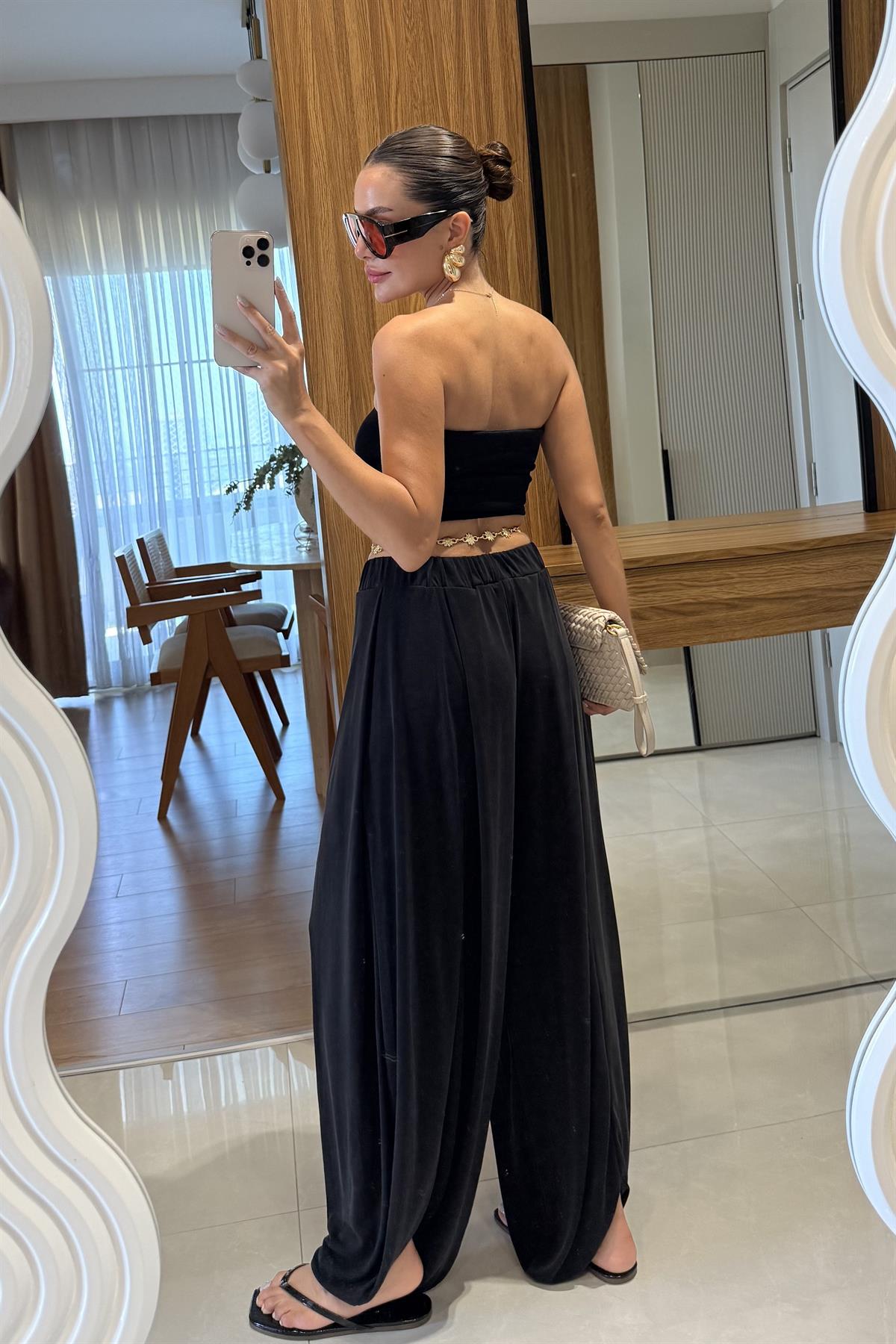 Miele Siyah Şalvar Modal Pantolon