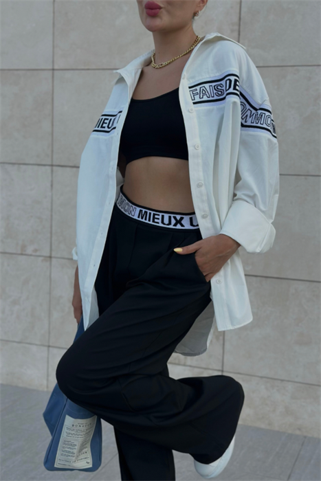 Mieux beyaz oversize gömlek